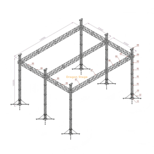 Sistema de truss para iluminación de conciertos al aire libre 14x11x10m