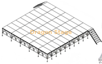 Plataforma modular de aluminio para montaje de escenario de eventos con 2 escaleras 10x10m