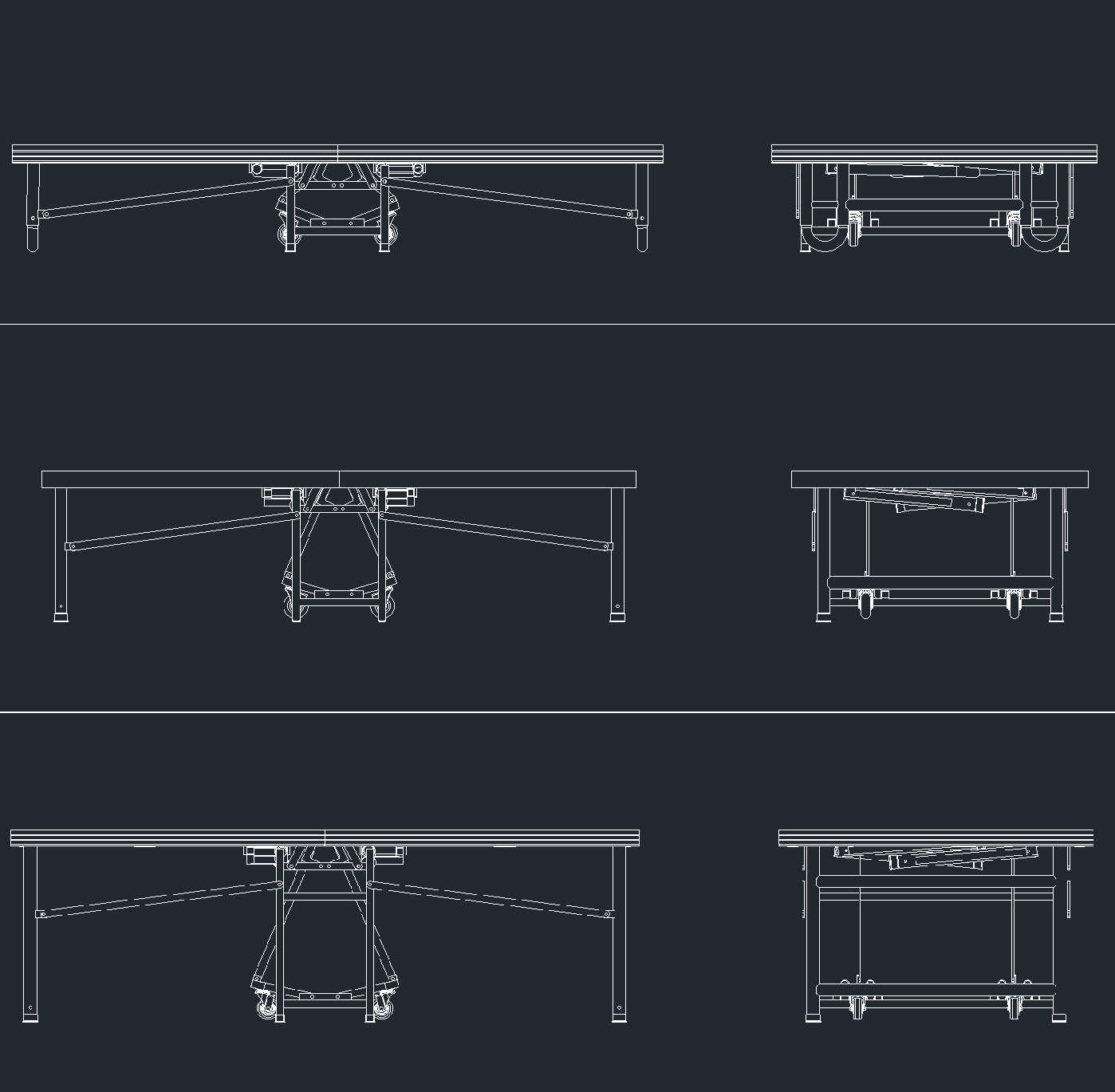 alturas del escenario plegable