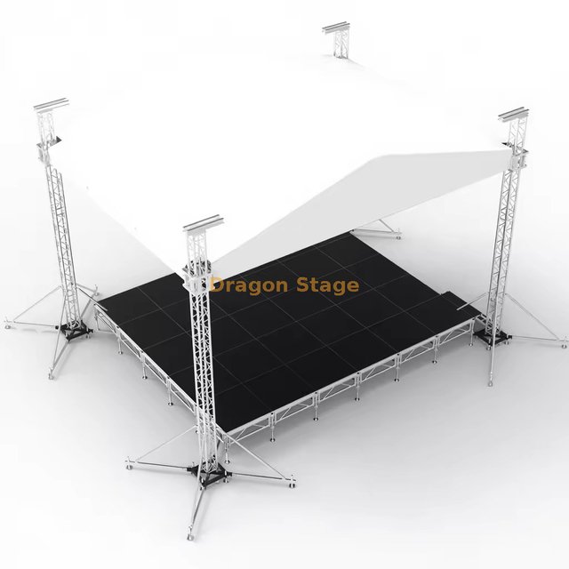 Sistema de armadura de concierto de aluminio Barrier Tour Performance con escenario 6x6x6m 