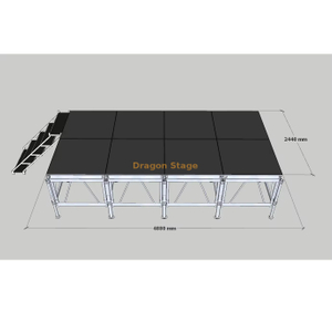 Aluminio al aire libre Concert Stage Podium para la venta 4.88x2.44m con 2 escaleras