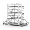Torre de control FOH Ringlock híbrida de varios niveles de 4x4 m con techo de aluminio de una sola pendiente