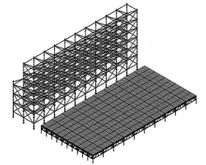 Pared de fondo LED Ringlock de 20x12 m con escenario con soporte de aluminio de 20x10 m y 2 escaleras