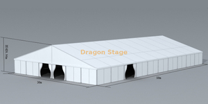 Carpa para eventos con estructura en A de aluminio grande de 30x50 m | Tienda de campaña transparente y resistente con paredes laterales completas