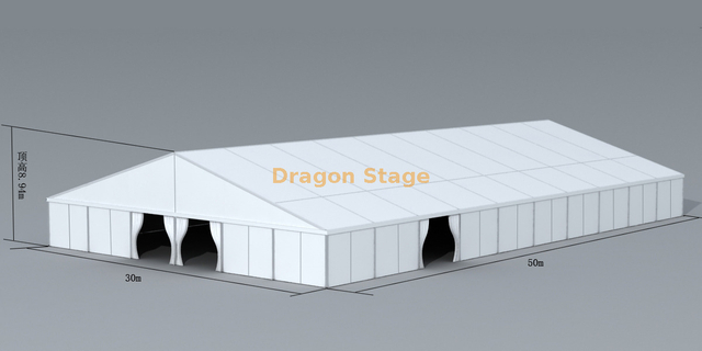 Carpa para eventos con estructura en A de aluminio grande de 30x50 m | Tienda de campaña transparente y resistente con paredes laterales completas