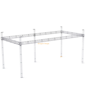 Sistema de armadura de pantalla LED portátil de 14x6x6m con 5 torres de soporte y polipastos de cadena manuales