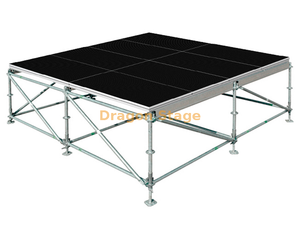 Sistema de escenario profesional Layher de acero de 20 x 18 m: plataforma para conciertos al aire libre de alta resistencia con terraza de madera contrachapada de aluminio y escaleras de doble acceso
