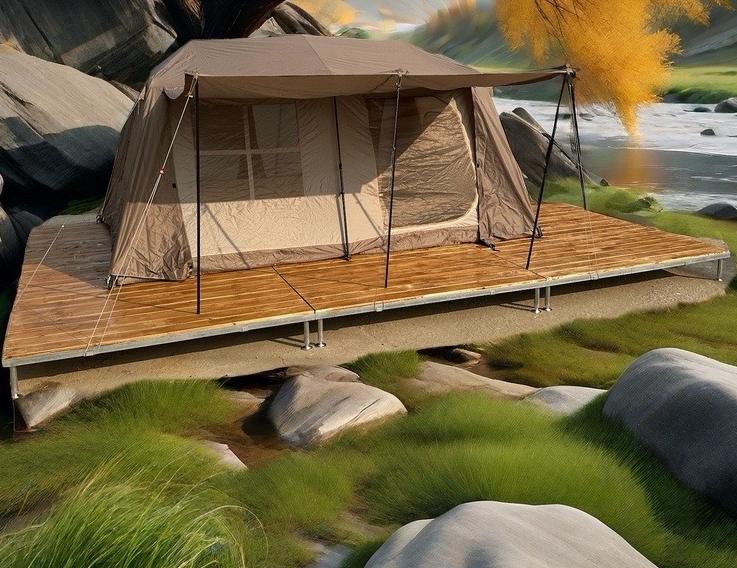 plataforma de carpa al aire libre