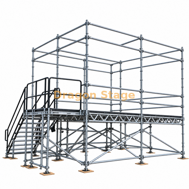 Plataforma FOH Ringlock de 4x4m/Plataforma de visualización VIP con escalera lateral