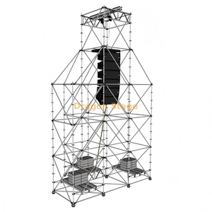 Sistema colgante Ringlock Line Array de 4 torres con torre principal de 10 m y 3 torres auxiliares
