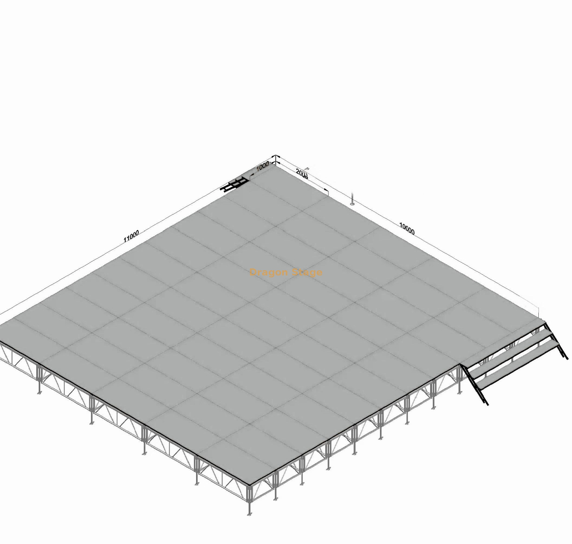 Plataforma ajustable de la etapa del acontecimiento de la boda de la aleación de aluminio para el 11x10m al aire libre