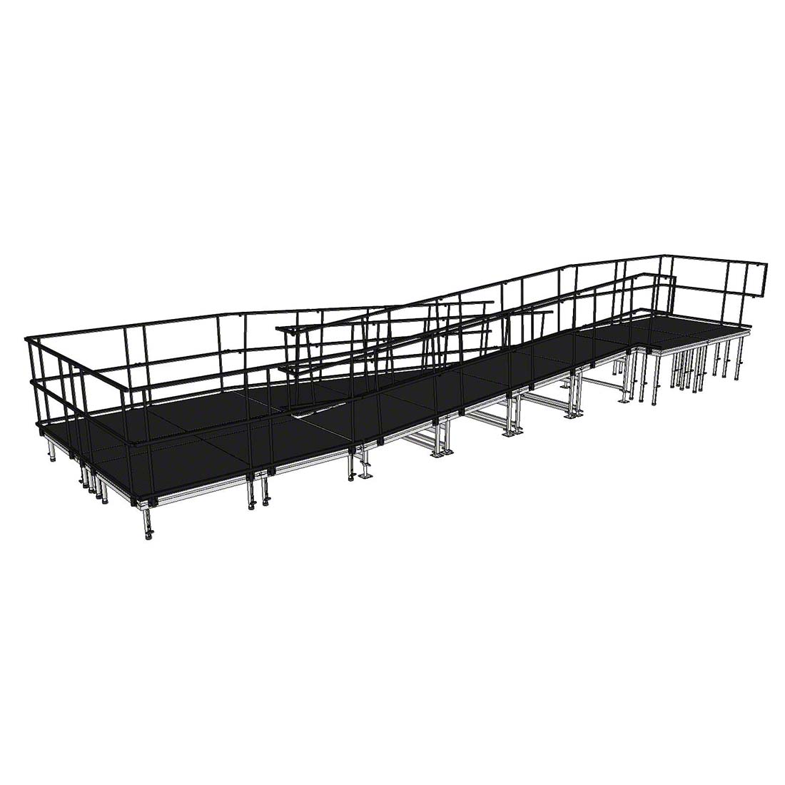 Rampa de aluminio para escenario de eventos en curva de 9,82x3,23 m para acceso en silla de ruedas y equipos para conciertos Loading.jpg