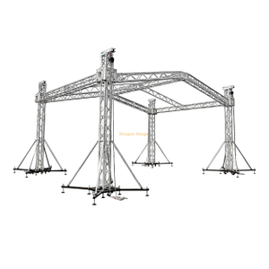 Escenario para eventos de conciertos al aire libre, vigas de techo curvadas con elevador, a la venta, 8x6x6m