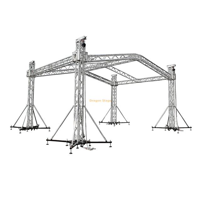 Escenario para eventos de conciertos al aire libre, vigas de techo curvadas con elevador, a la venta, 8x6x6m