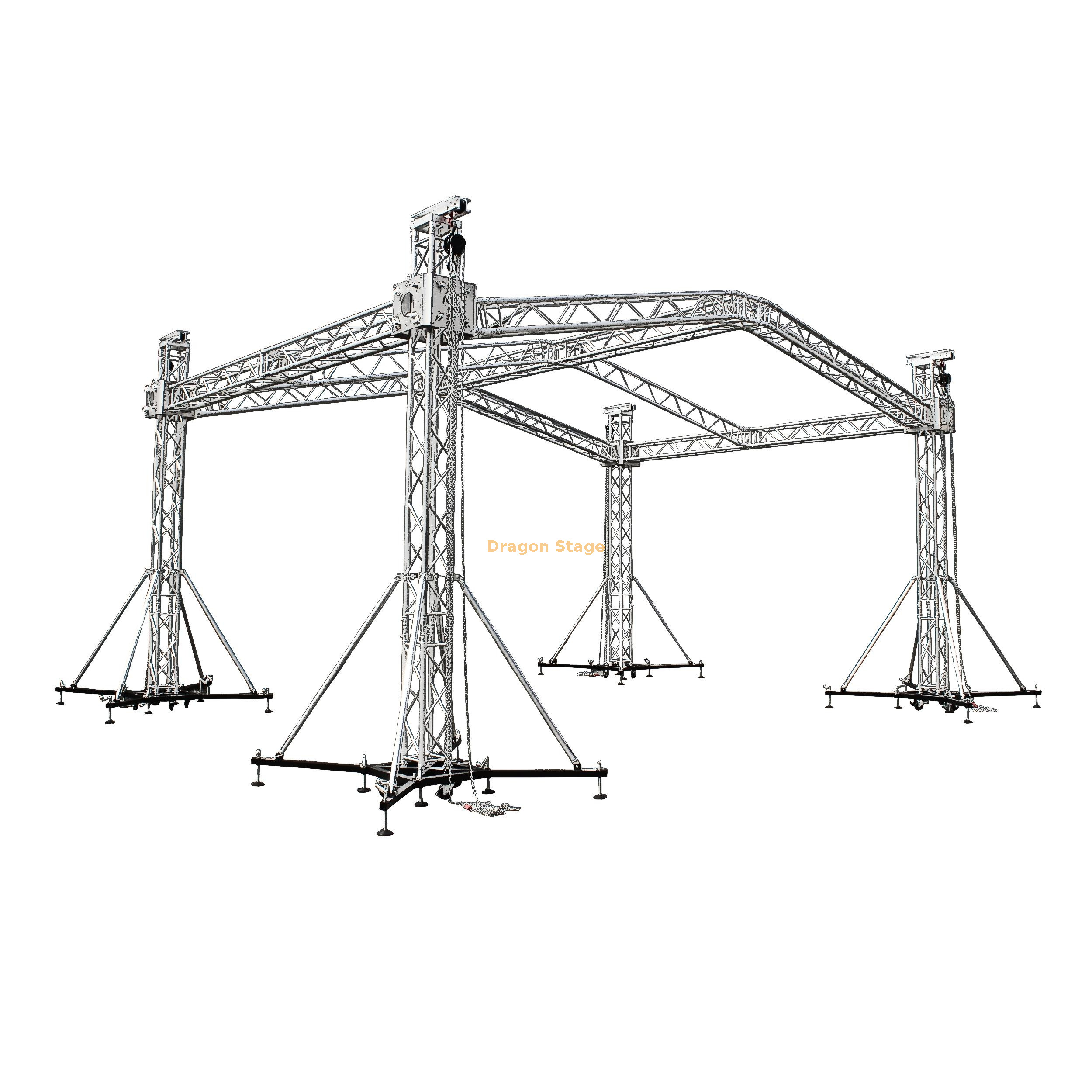 Escenario para eventos de conciertos al aire libre, vigas de techo curvadas con elevador, a la venta, 8x6x6m