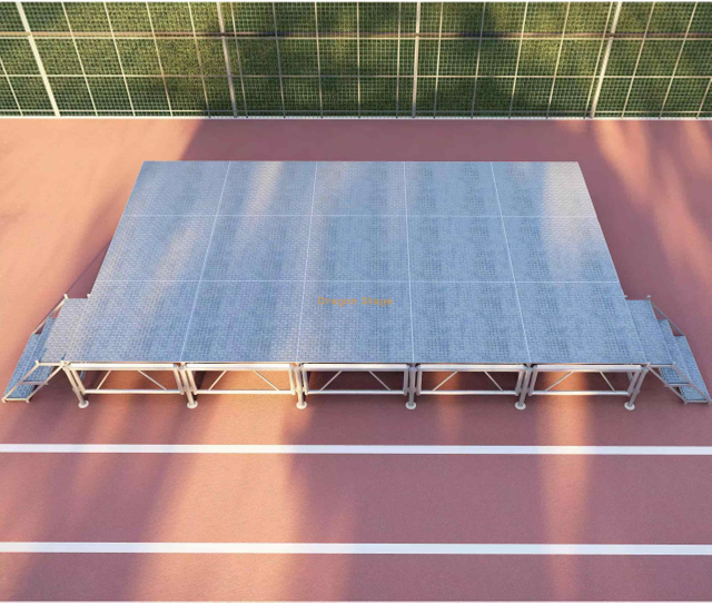 Montaje de altura ajustable de ensamblaje en la etapa de boda 6.1x3.66m altura 0.6-1 m con 2 escaleras