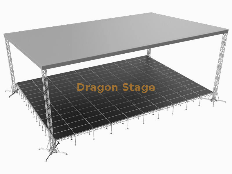 Escenario de eventos de aluminio con vigas de techo plano a la venta 13x11x7m
