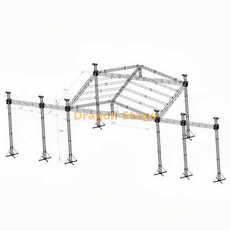 Sistema de armadura de techo con iluminación de aluminio profesional de 18x8x8m