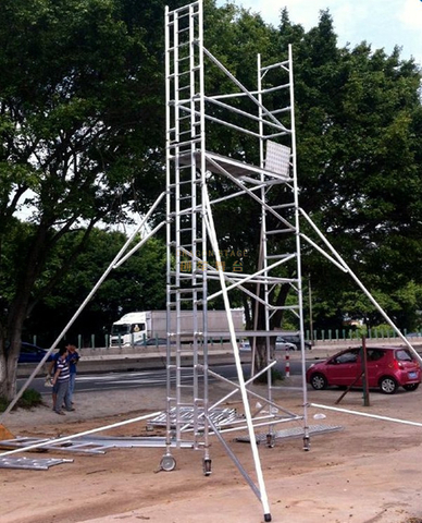 Andamio móvil de plataforma de aluminio único para instalación de rociadores contra incendios 7m