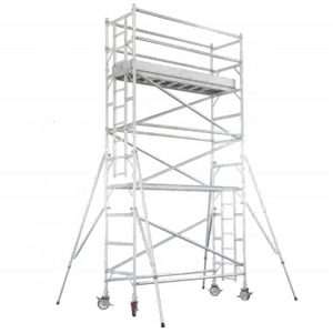 Material de construcción del andamio de los apoyos del apuntalamiento del sistema de la torre del andamio del acceso de aluminio de la sola anchura