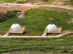 Dragon New Design Frame Outdoor White 5m Cubierta de pvc Geodesic Dome Tent house para la venta