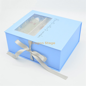 Caja de papel de lujo, juego de cuidado de la piel orgánico bule, caja de embalaje de cartón con ventana transparente