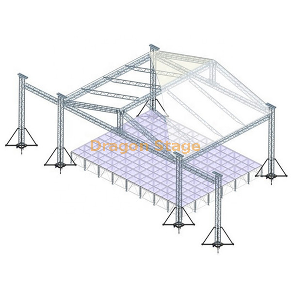 Evento de concierto al aire libre personalizado Sistema de armadura de sonido de luz portátil de aluminio 12x10x9m 
