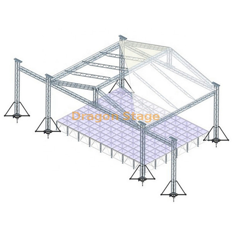 Evento de concierto al aire libre personalizado Sistema de armadura de sonido de luz portátil de aluminio 12x10x9m 