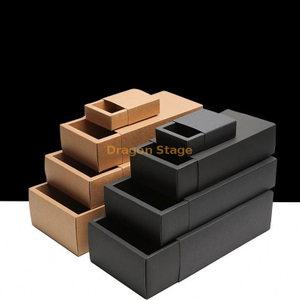 Fábrica de cajas de madera personalizadas Venta al por mayor Cajas de papel Kraft de cartón de regalo de joyería marrón blanco en blanco