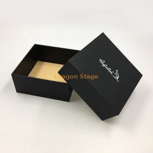 Fábrica de cajas de madera personalizada de lujo Logotipo personalizado Caja de papel de regalo negra de cartón pequeño rígido