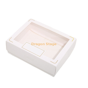 Cajas de pastel transparentes de papel de aperitivo blanco al por mayor Cajas de embalaje de pasteles transparentes