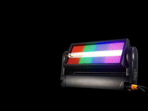 Luz estroboscópica móvil S-1000PRO Luz estroboscópica móvil de inclinación compacta y rígida, mezcla de color uniforme RGBW y luz estroboscópica Plus, potente 1000W.