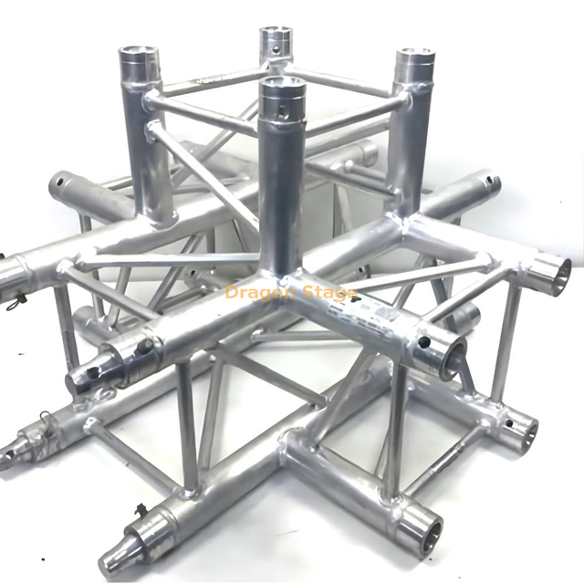 dragonstage Aluminio Spigot 400x400mm / 389x389mm Square Box 5 Ways Corner Truss