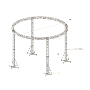 Diámetro redondo los 9 pies del soporte el 16ft del braguero del arco de la curva redonda circular de aluminio del círculo de la exposición alto