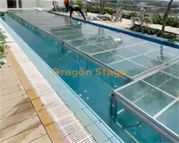 Plataforma transparente para escenario de bodas al aire libre con marco de aluminio para decoración de eventos de lujo