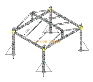 Sistema de armadura de techo mono de aluminio 13x13x8m