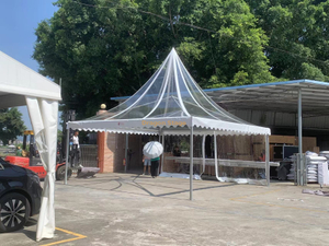 Carpa Pagoda con marco de aluminio transparente para deportes 5x5m