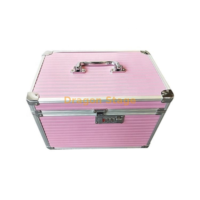 Caja de almacenamiento de marco de aluminio para maquillaje de gran capacidad para eventos