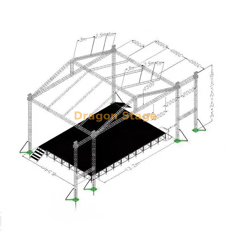 Music Festival Roof Light Sound Structure 13x10x8m
