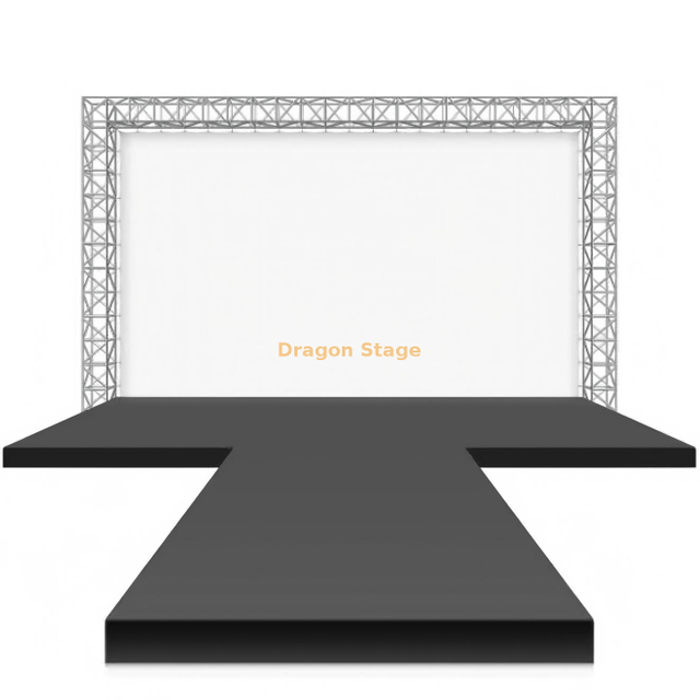 Sistema de escenario rápido de 9,76x9,76 m con pórtico con armazón de espiga de 400x400 mm para estructuras de eventos