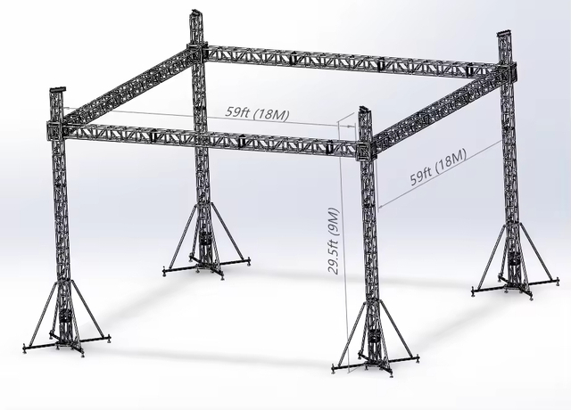 Sistema de truss de aluminio al aire libre de boda 18x18x9m