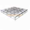 Escenario móvil de aluminio cuadrado de vidrio acrílico de 4,88x4,88 m con altura ajustable y escaleras dobles