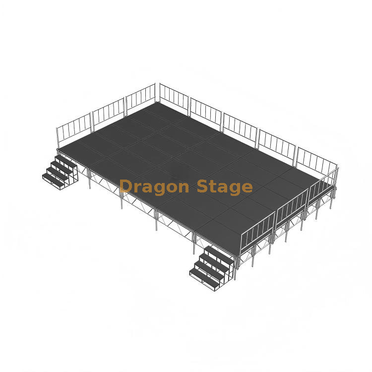 Plataforma de escenario popular portátil para conciertos móviles 10x6m