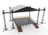 Truss portátil personalizado LED con sistema de escenario y techo 6x4x5m