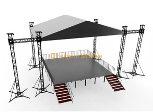 Truss portátil personalizado LED con sistema de escenario y techo 6x4x5m