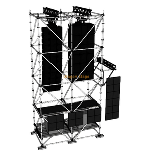 Sistema de soporte Ringlock Line Array de 4x2x8m con armazón de aluminio, plataforma de trabajo y lastre de agua