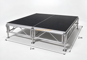 Plataforma de escenario de aluminio de 2x1m para producción de eventos de conciertos con diferente altura 2x2m