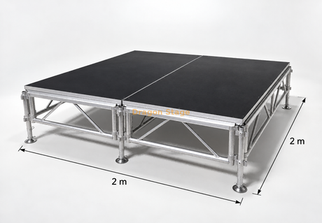 Plataforma de escenario de aluminio de 2x1m para producción de eventos de conciertos con diferente altura 2x2m