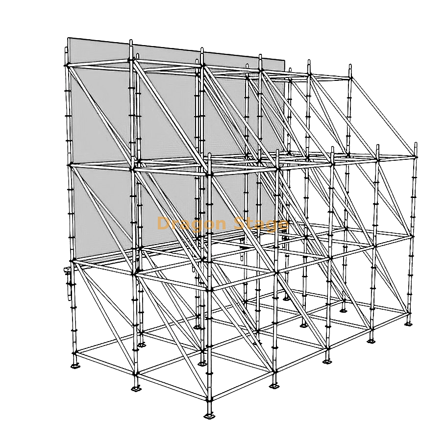 altura delantera modular de la altura los 4m de la estructura los 6m de ayuda de la pantalla de Ringlock LED de los 8x4m