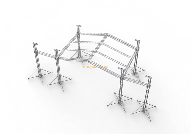 Sistema de techado para escenarios de 9x6x7m con alas para altavoces